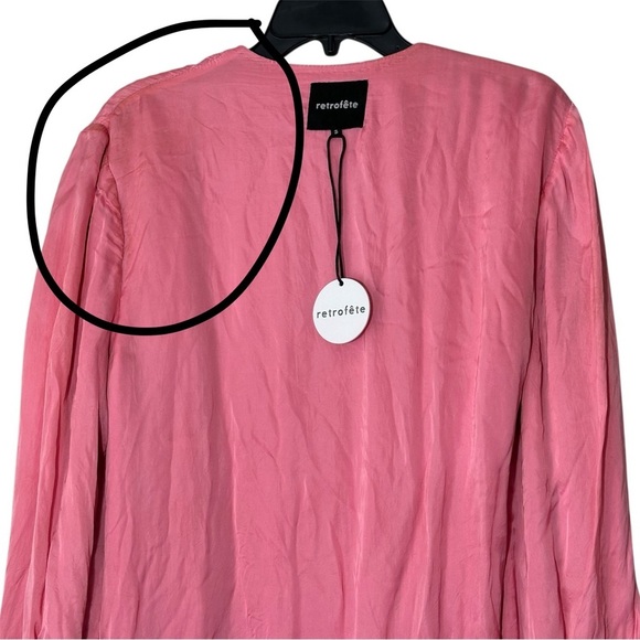 NWT Retrofete Gabrielle Sequin Wrap Robe Mini Dress in Hot Pink size S V Neck - Picture 14 of 16